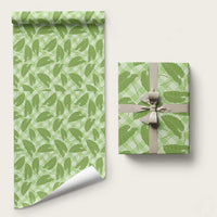 Green Hawaii Kalo Palaka Motifs Wrapping Paper Hawaiian Taro Leaves Elegant Vibes LT14 58" × 23" Green - Polynesian Pride