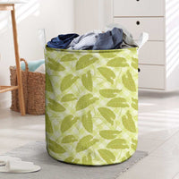 Lime Green Hawaii Kalo Palaka Motifs Laundry Basket Hawaiian Taro Leaves Elegant Vibes LT14 Lime Green - Polynesian Pride