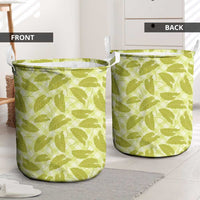 Lime Green Hawaii Kalo Palaka Motifs Laundry Basket Hawaiian Taro Leaves Elegant Vibes LT14 - Polynesian Pride