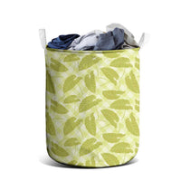 Lime Green Hawaii Kalo Palaka Motifs Laundry Basket Hawaiian Taro Leaves Elegant Vibes LT14 - Polynesian Pride