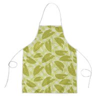Lime Green Hawaii Kalo Palaka Motifs Apron Hawaiian Taro Leaves Elegant Vibes - Polynesian Pride