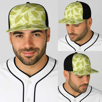 Lime Green Hawaii Kalo Palaka Motifs Baseball Net Cap Hawaiian Taro Leaves Elegant Vibes LT14 - Polynesian Pride