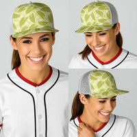 Lime Green Hawaii Kalo Palaka Motifs Baseball Net Cap Hawaiian Taro Leaves Elegant Vibes LT14 - Polynesian Pride