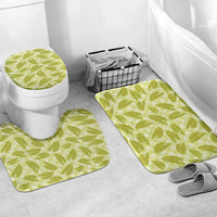 Lime Green Hawaii Kalo Palaka Motifs Bathroom Set Hawaiian Taro Leaves Elegant Vibes LT14 Mat Set Only (3 pcs) One Size Lime Green - Polynesian Pride
