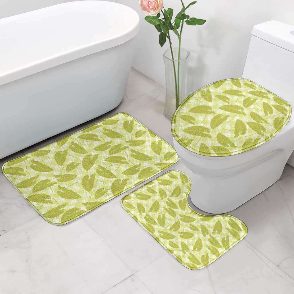 Lime Green Hawaii Kalo Palaka Motifs Bathroom Set Hawaiian Taro Leaves Elegant Vibes LT14 - Polynesian Pride