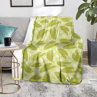 Lime Green Hawaii Kalo Palaka Motifs Blanket Hawaiian Taro Leaves Elegant Vibes - Polynesian Pride