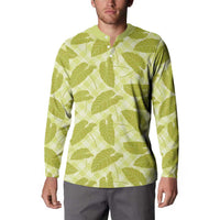 Lime Green Hawaii Kalo Palaka Motifs Button Sweatshirt Hawaiian Taro Leaves Elegant Vibes LT14 - Polynesian Pride