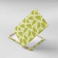 Lime Green Hawaii Kalo Palaka Motifs Canvas Wall Art Hawaiian Taro Leaves Elegant Vibes LT14 With Frame Lime Green - Polynesian Pride