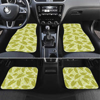 Lime Green Hawaii Kalo Palaka Motifs Car Mats Hawaiian Taro Leaves Elegant Vibes - Polynesian Pride