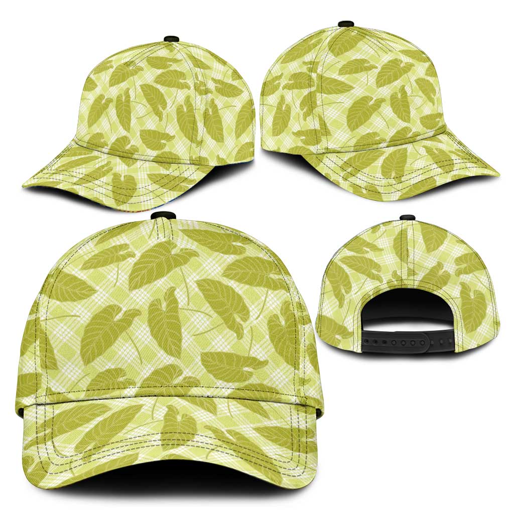 Lime Green Hawaii Kalo Palaka Motifs Classic Cap Hawaiian Taro Leaves Elegant Vibes LT14 - Polynesian Pride