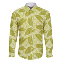 Lime Green Hawaii Kalo Palaka Motifs Family Matching Short Sleeve Bodycon Dress and Hawaiian Shirt Hawaiian Taro Leaves Elegant Vibes - Polynesian Pride