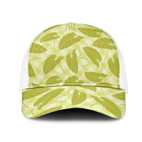 Lime Green Hawaii Kalo Palaka Motifs Mesh Trucker Cap Hawaiian Taro Leaves Elegant Vibes LT14 One Size White Lime Green - Polynesian Pride