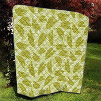 Lime Green Hawaii Kalo Palaka Motifs Quilt Hawaiian Taro Leaves Elegant Vibes - Polynesian Pride