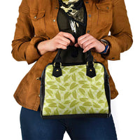 Lime Green Hawaii Kalo Palaka Motifs Shoulder Handbag Hawaiian Taro Leaves Elegant Vibes LT14 - Polynesian Pride