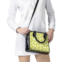 Lime Green Hawaii Kalo Palaka Motifs Shoulder Handbag Hawaiian Taro Leaves Elegant Vibes LT14 - Polynesian Pride