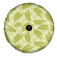 Lime Green Hawaii Kalo Palaka Motifs Spare Tire Cover Hawaiian Taro Leaves Elegant Vibes - Polynesian Pride