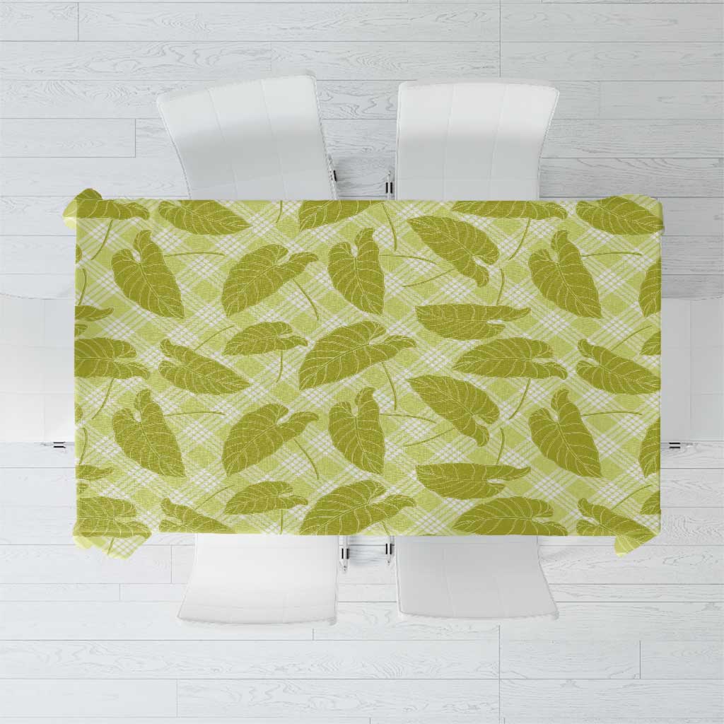 Lime Green Hawaii Kalo Palaka Motifs Tablecloth Hawaiian Taro Leaves Elegant Vibes LT14 Lime Green - Polynesian Pride