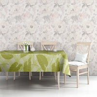 Lime Green Hawaii Kalo Palaka Motifs Tablecloth Hawaiian Taro Leaves Elegant Vibes LT14 - Polynesian Pride