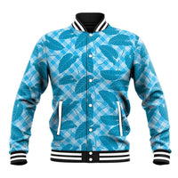 Blue Hawaii Kalo Palaka Motifs Baseball Jacket Hawaiian Taro Leaves Elegant Vibes LT14 Unisex Blue - Polynesian Pride