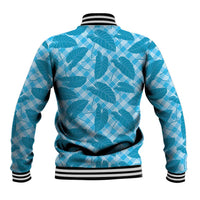Blue Hawaii Kalo Palaka Motifs Baseball Jacket Hawaiian Taro Leaves Elegant Vibes LT14 - Polynesian Pride