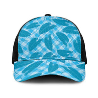 Blue Hawaii Kalo Palaka Motifs Baseball Net Cap Hawaiian Taro Leaves Elegant Vibes LT14 One Size Black Blue - Polynesian Pride