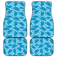 Blue Hawaii Kalo Palaka Motifs Car Mats Hawaiian Taro Leaves Elegant Vibes - Polynesian Pride