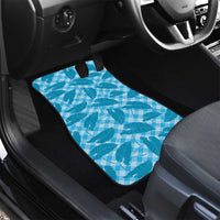 Blue Hawaii Kalo Palaka Motifs Car Mats Hawaiian Taro Leaves Elegant Vibes - Polynesian Pride