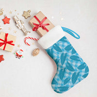 Blue Hawaii Kalo Palaka Motifs Christmas Stocking Hawaiian Taro Leaves Elegant Vibes LT14 - Polynesian Pride