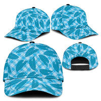 Blue Hawaii Kalo Palaka Motifs Classic Cap Hawaiian Taro Leaves Elegant Vibes LT14 - Polynesian Pride