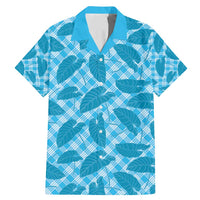 Blue Hawaii Kalo Palaka Motifs Family Matching Mermaid Dress and Hawaiian Shirt Hawaiian Taro Leaves Elegant Vibes - Polynesian Pride