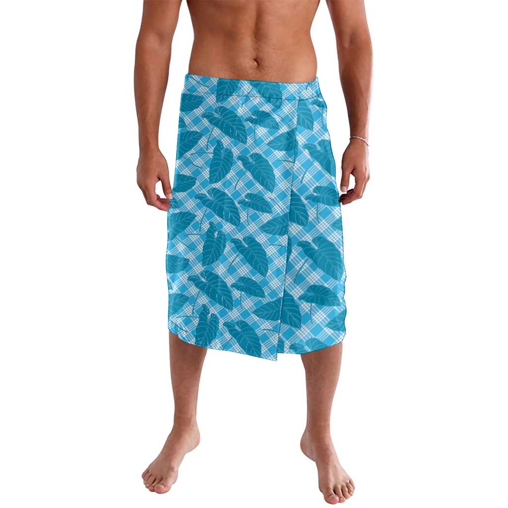Blue Hawaii Kalo Palaka Motifs Lavalava Hawaiian Taro Leaves Elegant Vibes - Polynesian Pride