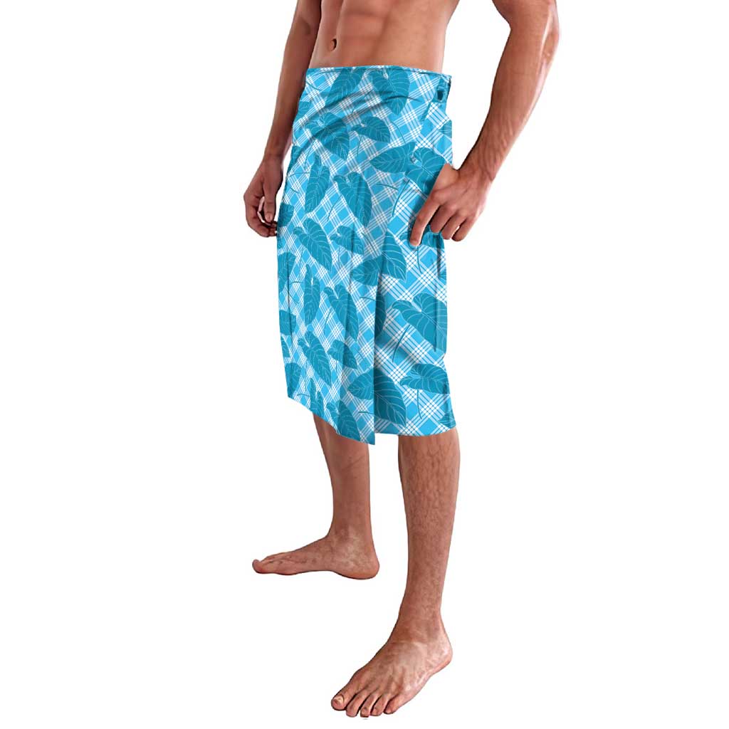 Blue Hawaii Kalo Palaka Motifs Lavalava Hawaiian Taro Leaves Elegant Vibes - Polynesian Pride