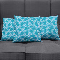 Blue Hawaii Kalo Palaka Motifs Pillow Cover Hawaiian Taro Leaves Elegant Vibes - Polynesian Pride