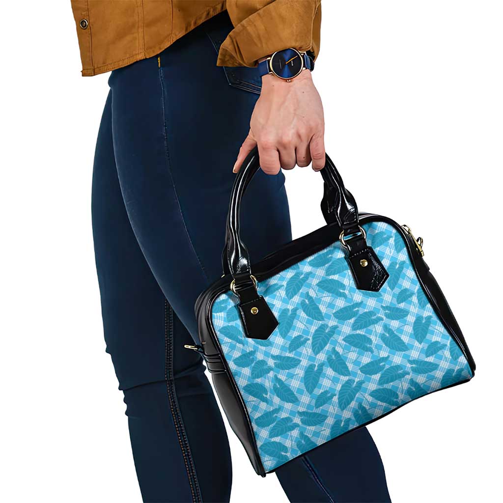 Blue Hawaii Kalo Palaka Motifs Shoulder Handbag Hawaiian Taro Leaves Elegant Vibes LT14 - Polynesian Pride