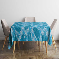 Blue Hawaii Kalo Palaka Motifs Tablecloth Hawaiian Taro Leaves Elegant Vibes LT14 - Polynesian Pride