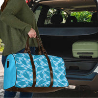 Blue Hawaii Kalo Palaka Motifs Travel Bag Hawaiian Taro Leaves Elegant Vibes - Polynesian Pride