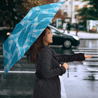 Blue Hawaii Kalo Palaka Motifs Umbrella Hawaiian Taro Leaves Elegant Vibes LT14 - Polynesian Pride