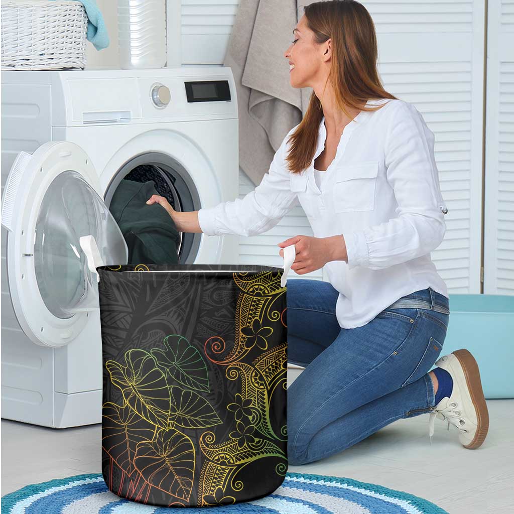 Aloha Hawaii Kalo Laundry Basket Reggae Taro Polynesian Pattern - Polynesian Pride