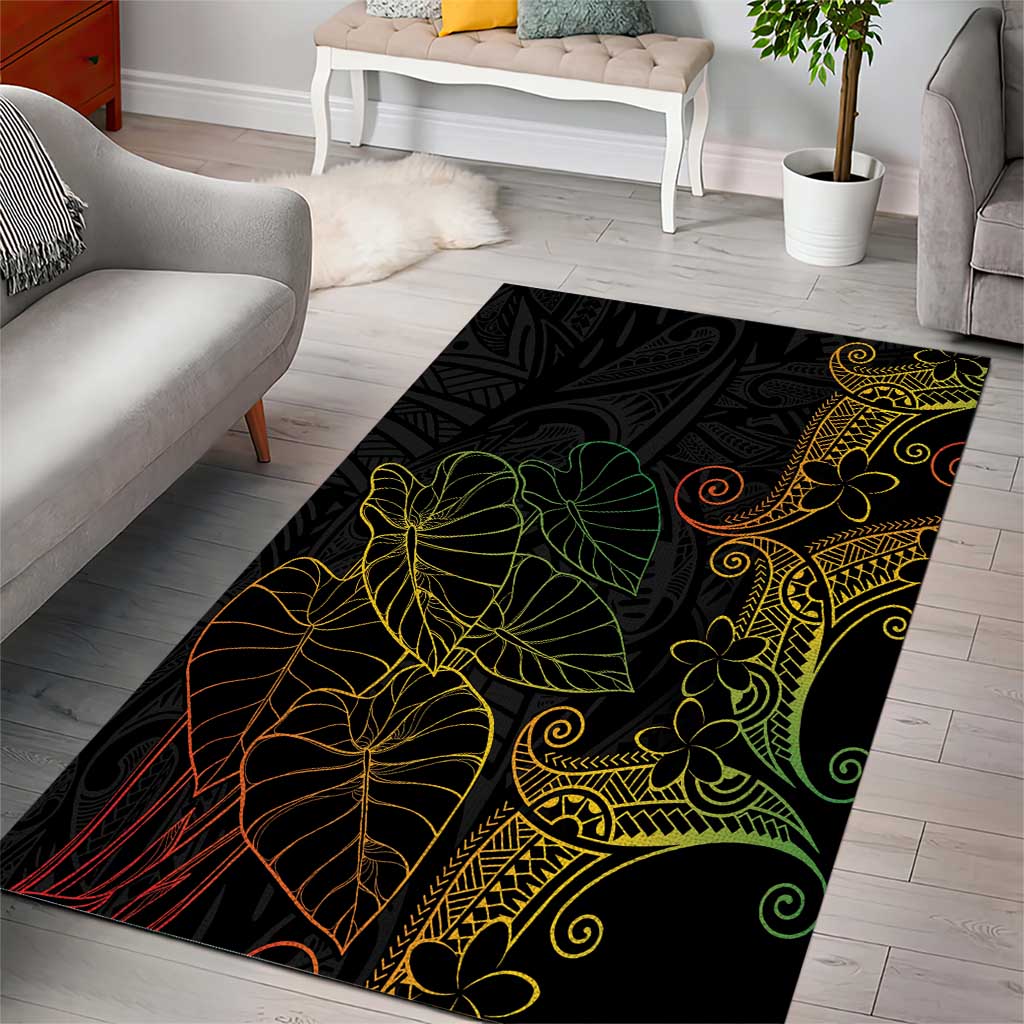 Aloha Hawaii Kalo Area Rug Reggae Taro Polynesian Pattern - Polynesian Pride