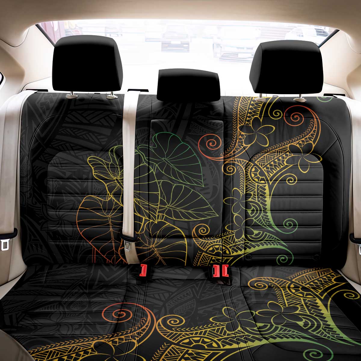 Aloha Hawaii Kalo Back Car Seat Cover Reggae Taro Polynesian Pattern LT14 - Polynesian Pride