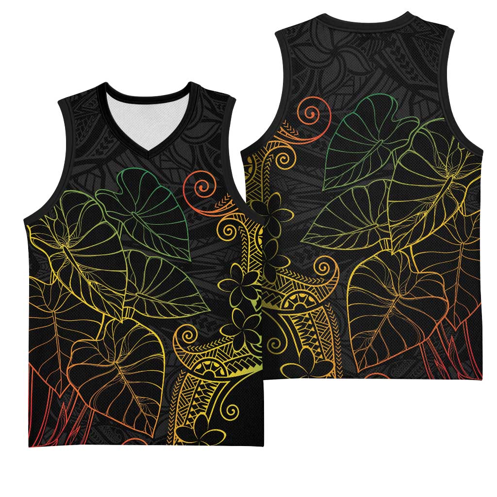 Aloha Hawaii Kalo Basketball Jersey Reggae Taro Polynesian Pattern LT14 - Polynesian Pride