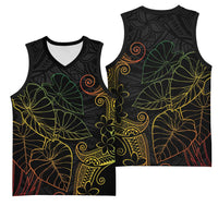Aloha Hawaii Kalo Basketball Jersey Reggae Taro Polynesian Pattern LT14 - Polynesian Pride