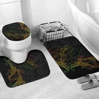 Aloha Hawaii Kalo Bathroom Set Reggae Taro Polynesian Pattern LT14 Mat Set Only (3 pcs) One Size Black - Polynesian Pride