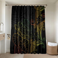 Aloha Hawaii Kalo Bathroom Set Reggae Taro Polynesian Pattern LT14 Shower Curtain Only Black - Polynesian Pride