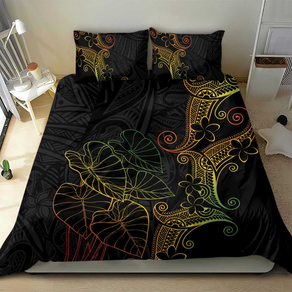 Aloha Hawaii Kalo Bedding Set Reggae Taro Polynesian Pattern - Polynesian Pride