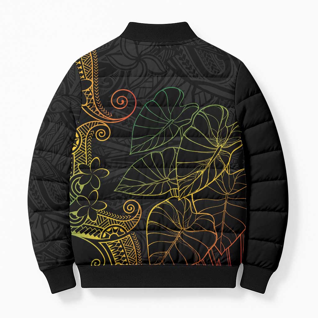 Aloha Hawaii Kalo Bomber Puffer Jacket Reggae Taro Polynesian Pattern LT14 - Polynesian Pride
