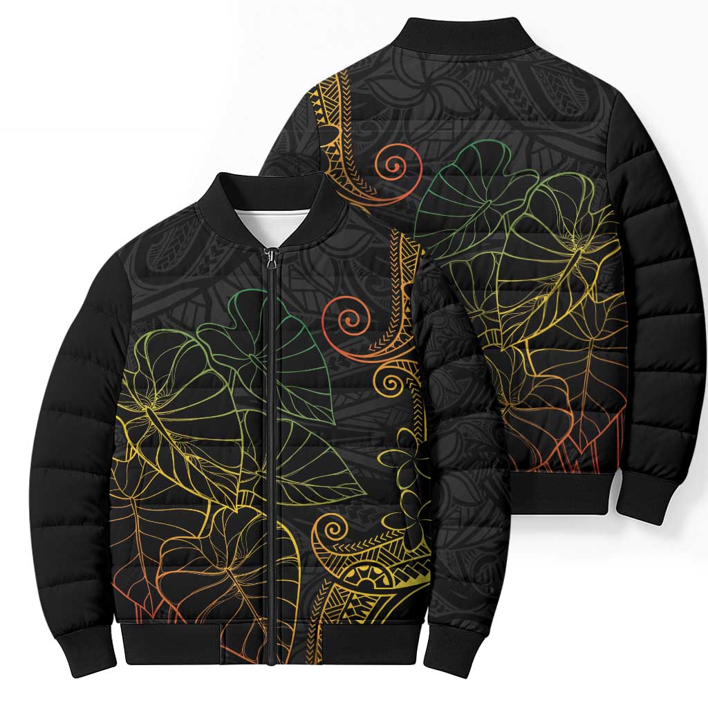 Aloha Hawaii Kalo Bomber Puffer Jacket Reggae Taro Polynesian Pattern LT14 - Polynesian Pride
