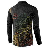 Aloha Hawaii Kalo Button Sweatshirt Reggae Taro Polynesian Pattern LT14 - Polynesian Pride