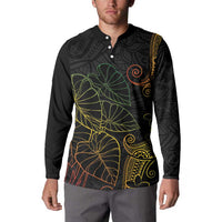 Aloha Hawaii Kalo Button Sweatshirt Reggae Taro Polynesian Pattern LT14 - Polynesian Pride