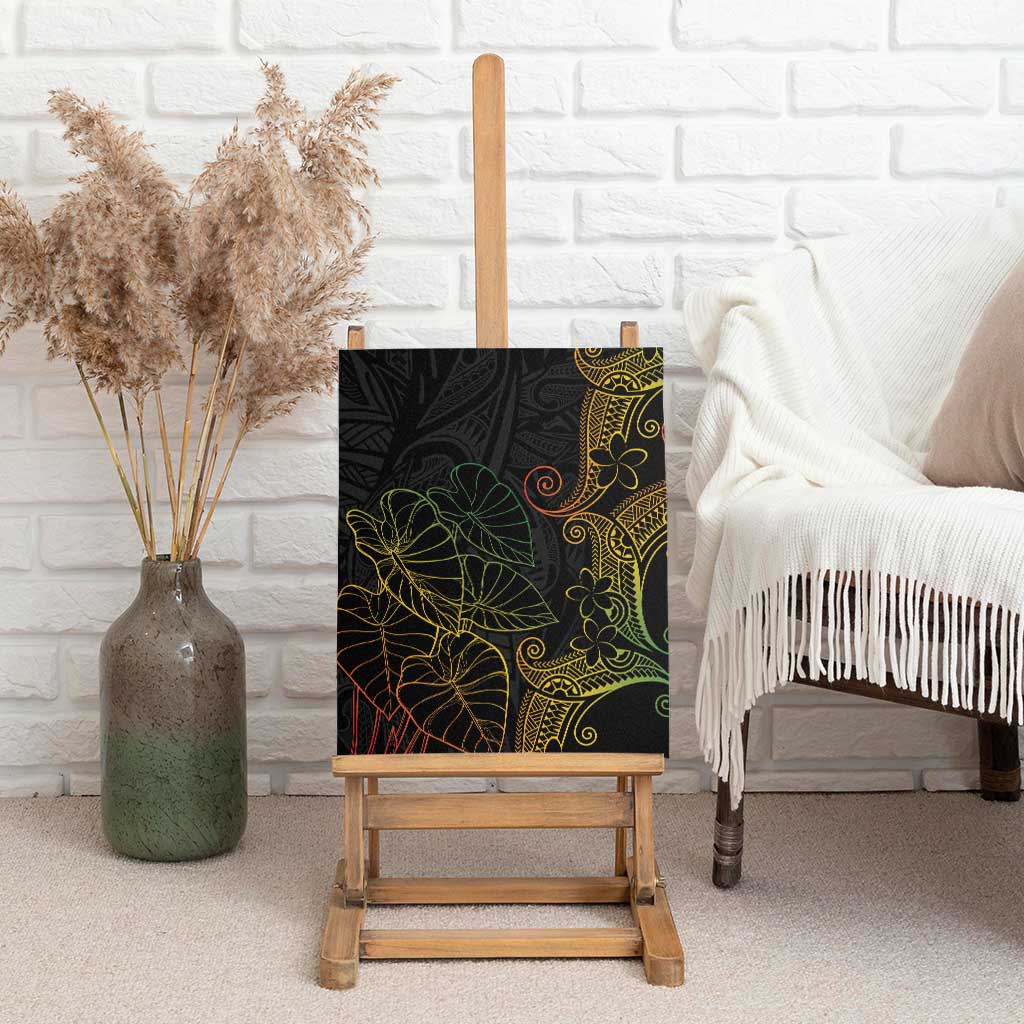 Aloha Hawaii Kalo Canvas Wall Art Reggae Taro Polynesian Pattern - Polynesian Pride